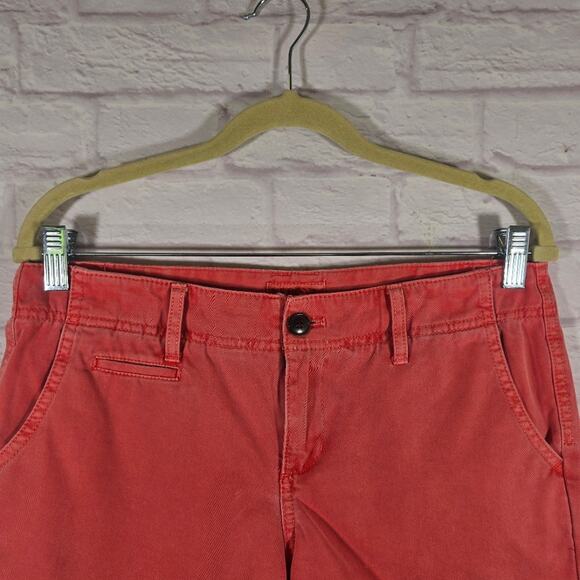 M MERONA Pink Coral Washed Chino Shorts Size 6 100% Cotton Flat Front Preppy - Picture 2 of 8